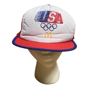 Vintage 1984 USA Olympics × McDonald's Mesh Snapback Trucker Hat